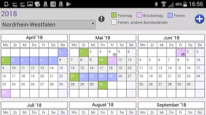 Bundesferien, Ferien+Feiertage android App screenshot 10